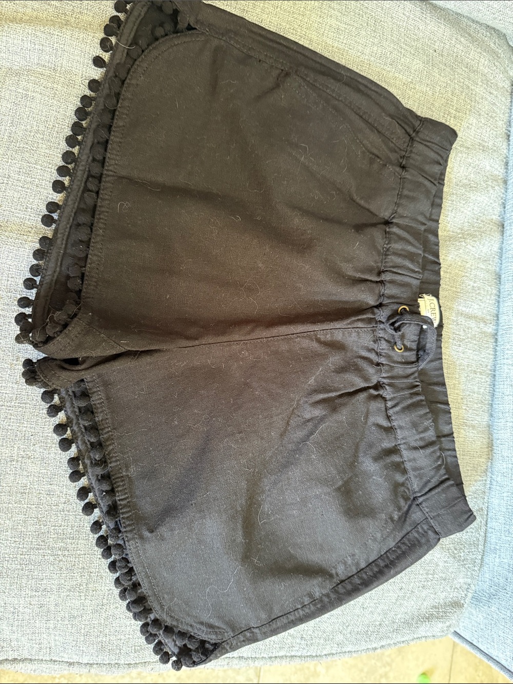 J. Crew Black Pom-Pom Trim High-Waist Women's Shorts